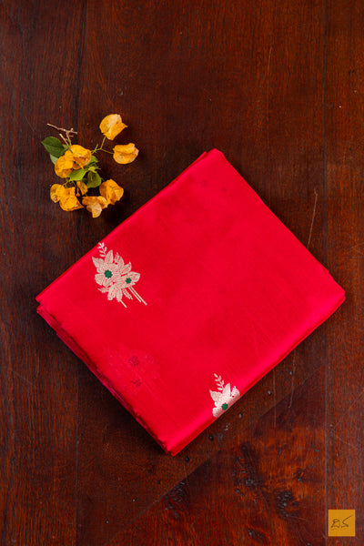 Pink Chanderi Pure Silk Handwoven Saree