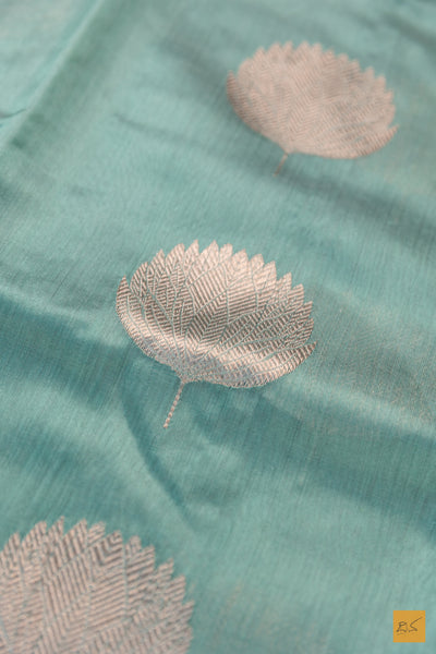 Pistachio Green Chanderi Pure Silk Handwoven Saree