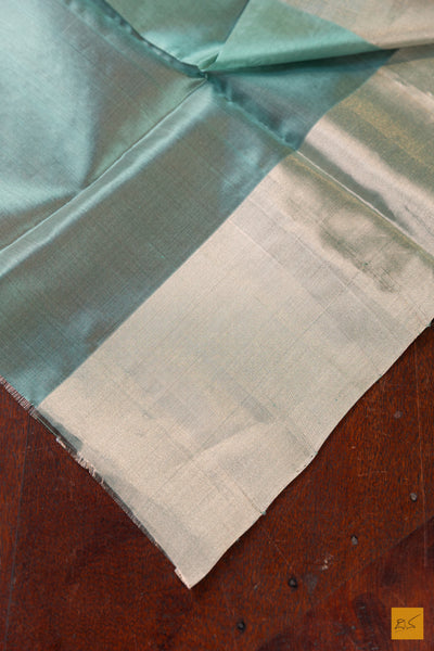 Pistachio Green Chanderi Pure Silk Handwoven Saree