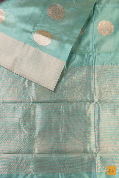 Pistachio Green Chanderi Pure Silk Handwoven Saree