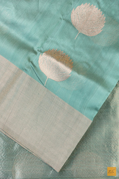 Pistachio Green Chanderi Pure Silk Handwoven Saree