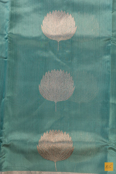 Pistachio Green Chanderi Pure Silk Handwoven Saree