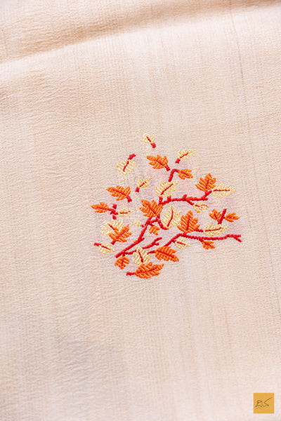 Nisha- Off White Banarasi Tusser Silk Handwoven Saree