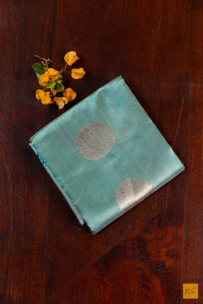 Pistachio Green Chanderi Pure Silk Handwoven Saree