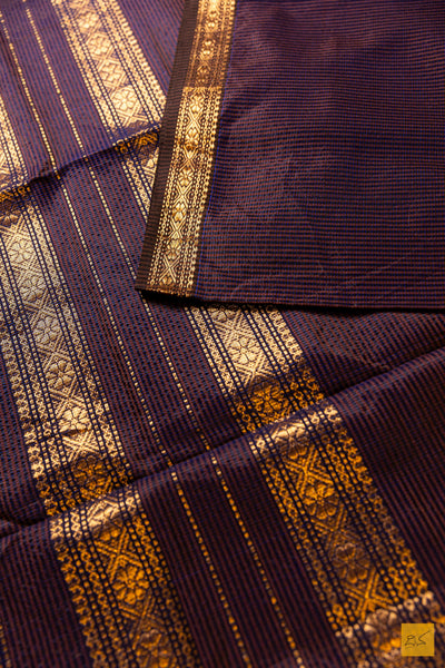 Meenakshi- Brown Maheshwari Garbh Reshmi Handwoven Saree