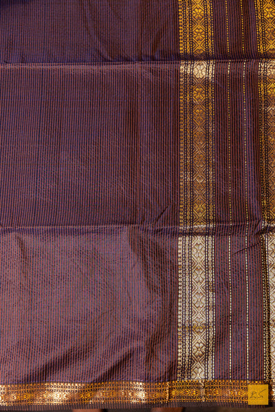 Meenakshi- Brown Maheshwari Garbh Reshmi Handwoven Saree