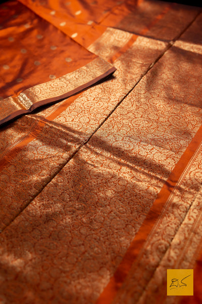 Indumathi- Brown Banarasi Katan Silk Handwoven Saree