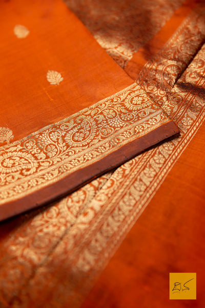 Indumathi- Brown Banarasi Katan Silk Handwoven Saree
