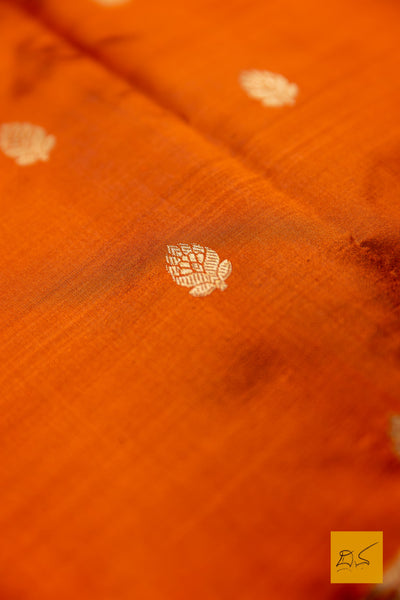 Indumathi- Brown Banarasi Katan Silk Handwoven Saree