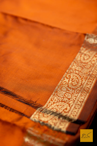 Indumathi- Brown Banarasi Katan Silk Handwoven Saree