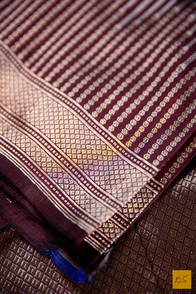 Brown Banarasi Katan Silk Handwoven Saree