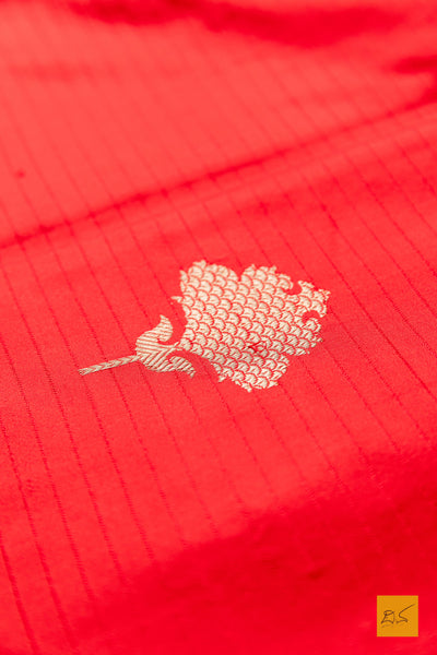 Prasidha- Red Banarasi Satin Silk Handwoven Saree
