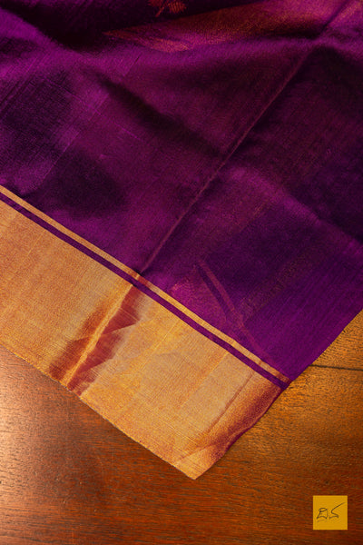 Komala- Purple Chanderi Pure Silk Handwoven Saree