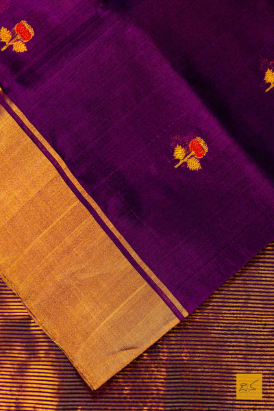 Komala- Purple Chanderi Pure Silk Handwoven Saree