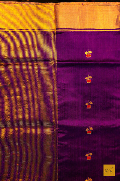 Komala- Purple Chanderi Pure Silk Handwoven Saree