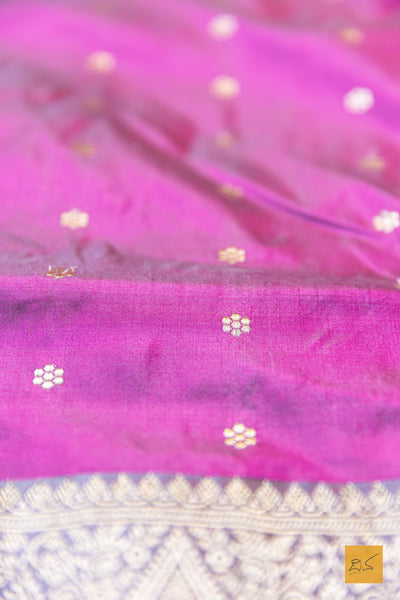 Kalyani- Pink Banarasi Katan Silk Handwoven Saree