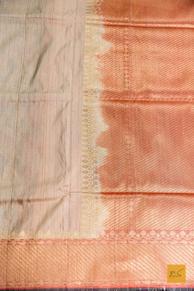 Royal Blue and Off White Banarasi Silk Handwoven Saree