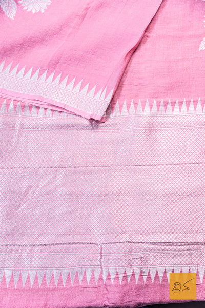 Priya- Baby Pink Banarasi Tussar Georgette Saree