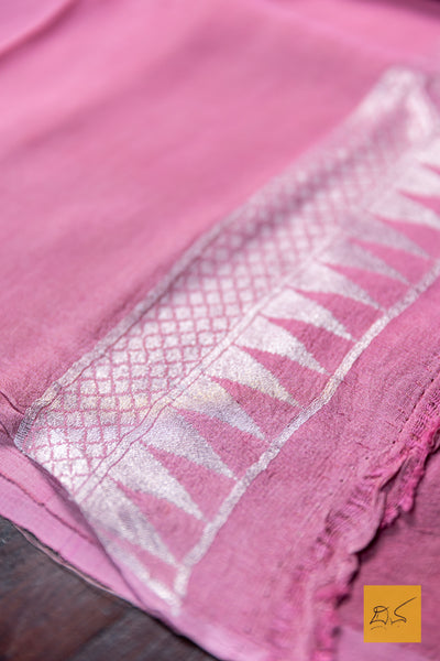 Priya- Baby Pink Banarasi Tussar Georgette Saree