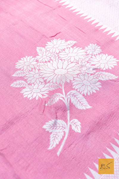 Priya- Baby Pink Banarasi Tussar Georgette Saree