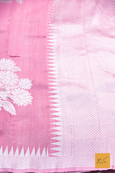 Priya- Baby Pink Banarasi Tussar Georgette Saree