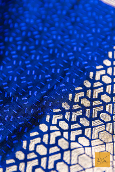 Kanishta- Blue Banarasi Katan Silk Handwoven Saree