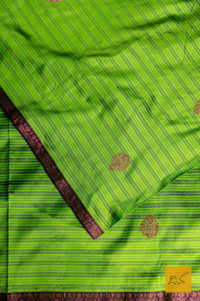 Sureshwathi- Green Banarasi Katan Silk Handwoven Saree