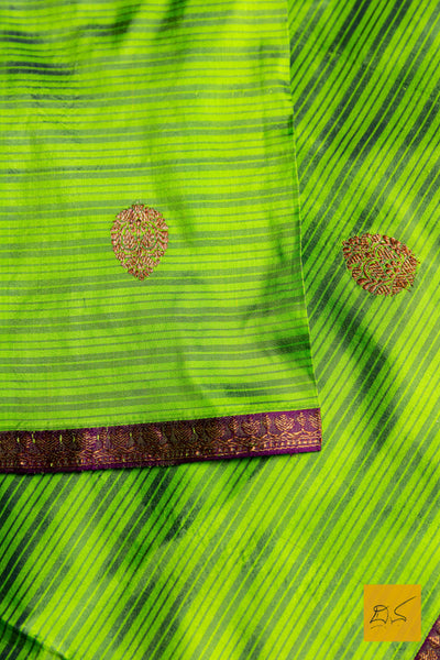 Sureshwathi- Green Banarasi Katan Silk Handwoven Saree