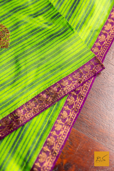 Sureshwathi- Green Banarasi Katan Silk Handwoven Saree