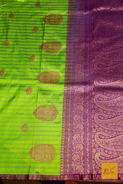 Sureshwathi- Green Banarasi Katan Silk Handwoven Saree