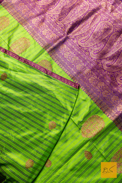 Sureshwathi- Green Banarasi Katan Silk Handwoven Saree