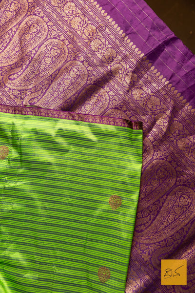Sureshwathi- Green Banarasi Katan Silk Handwoven Saree