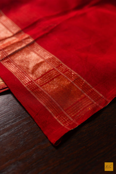 Trisha- Offwhite Banarasi Pure Cotton Handwoven Saree