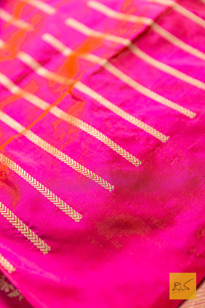 Sunidhi- Pink Banarasi Katan Silk Handwoven Saree