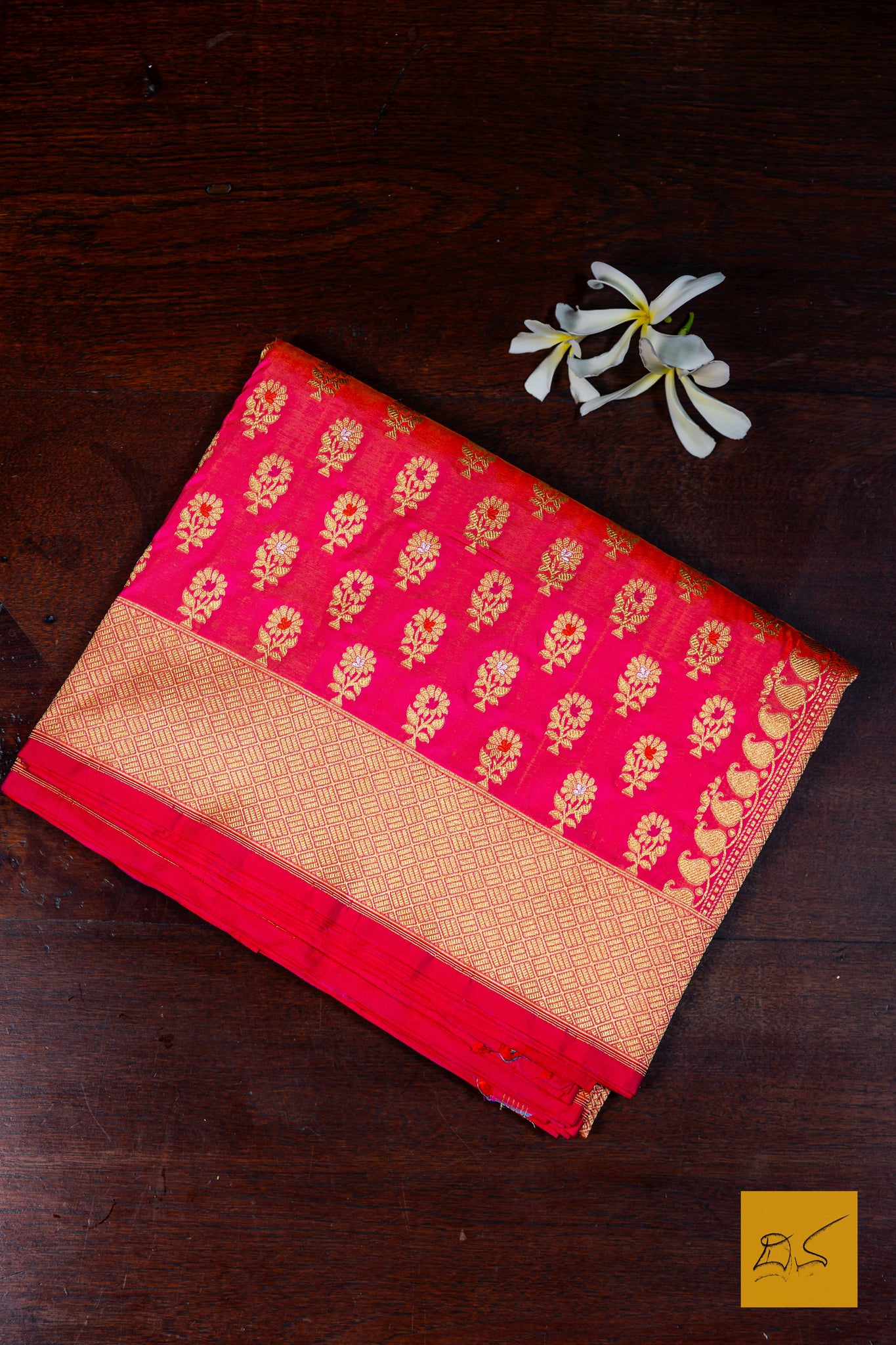 Sunidhi- Pink Banarasi Katan Silk Handwoven Saree