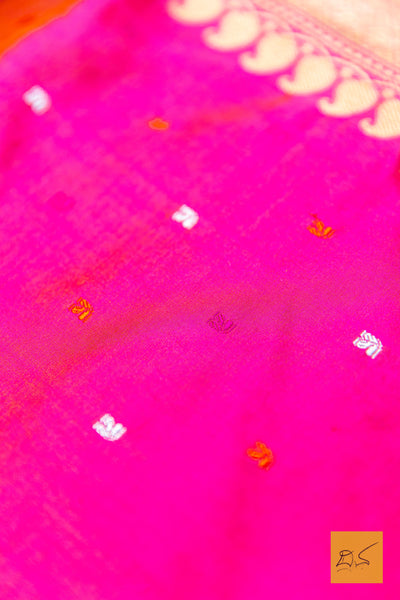 Sunidhi- Pink Banarasi Katan Silk Handwoven Saree