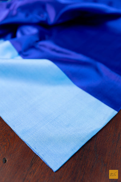 Kanika- Blue Chanderi Pure Silk Handwoven Saree