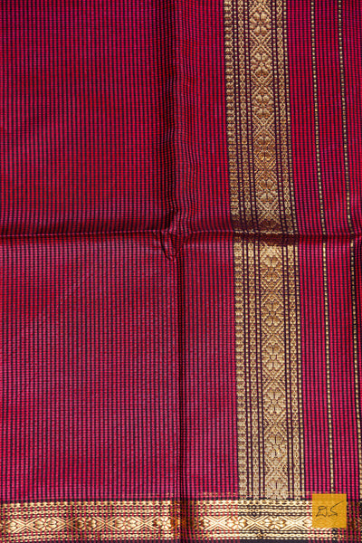 Jalajakshi- Pink-Black Maheshwari Garbh Reshmi Handwoven Saree