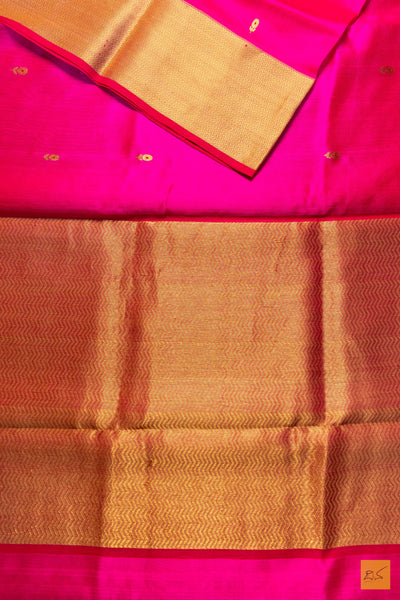 Vasundhara- Pink Chanderi Pure Silk Handwoven Saree
