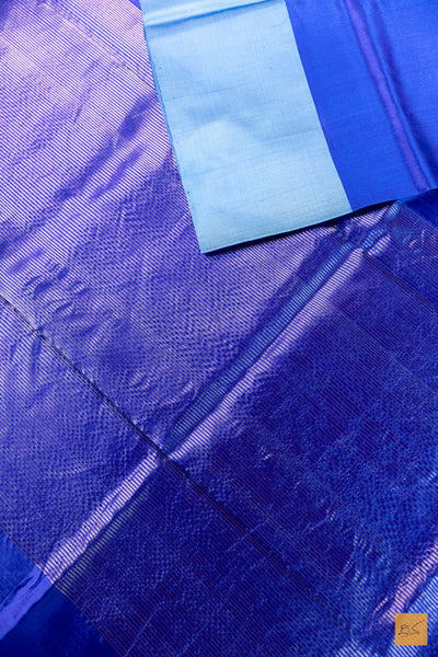 Kanika- Blue Chanderi Pure Silk Handwoven Saree