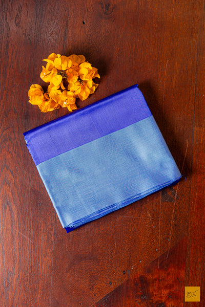 Kanika- Blue Chanderi Pure Silk Handwoven Saree