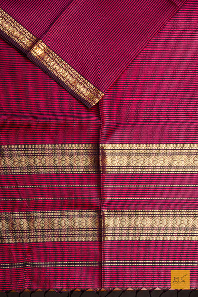 Jalajakshi- Pink-Black Maheshwari Garbh Reshmi Handwoven Saree
