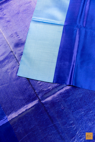 Kanika- Blue Chanderi Pure Silk Handwoven Saree