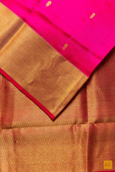 Vasundhara- Pink Chanderi Pure Silk Handwoven Saree