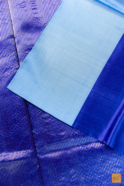 Kanika- Blue Chanderi Pure Silk Handwoven Saree