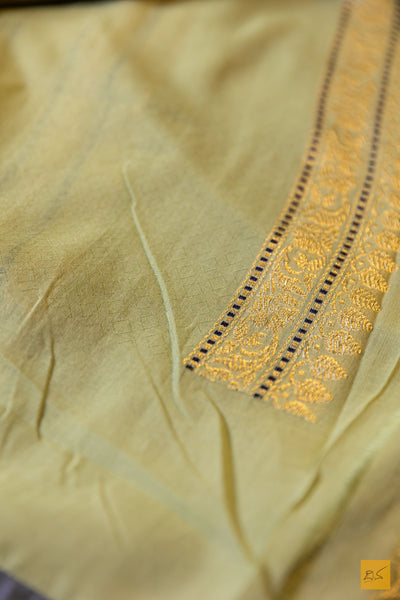 Adishkathi- Pastle Green Banarasi Pure Cotton Handwoven Saree
