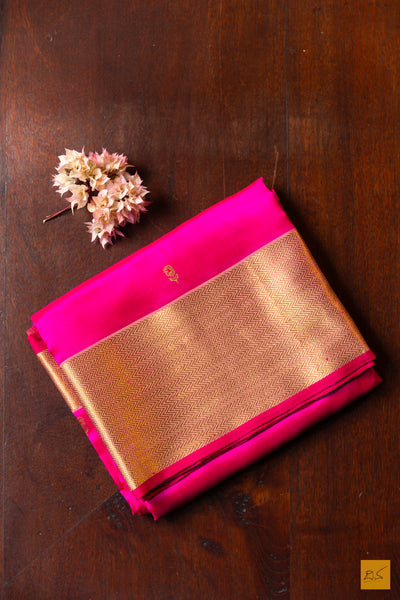 Vasundhara- Pink Chanderi Pure Silk Handwoven Saree