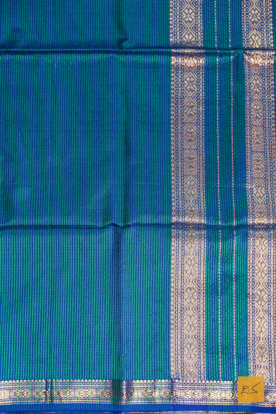Hemalatha- Blue Maheshwari Garbh Reshmi Handwoven Saree