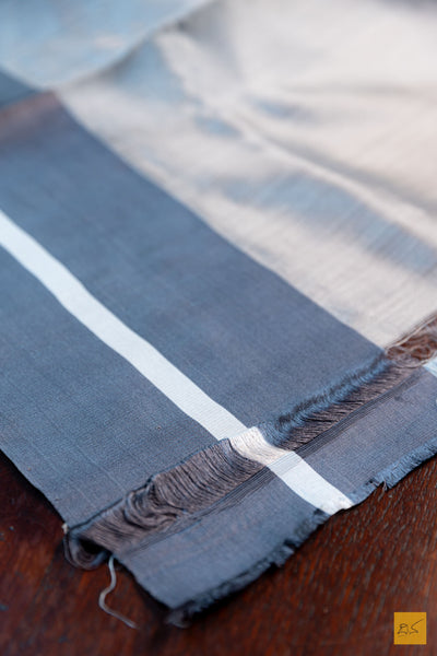 Keerthi- Grey Chanderi Pure Silk Handwoven Saree