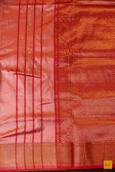 Narmada- Pink Maheshwari Pure Silk Handwoven Saree